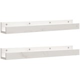  Zidne police 2 kom bijele 80x12x9 cm od masivne borovine | Eponuda.com