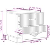 Nočna omarica Dimljen hrast 43 x 34,5 x 44,5 cm Inženirski les, (5000209839) | Shoptok.si