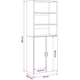  Highboard Crni hrast 70 x 42,5 x 185 cm Konstruirano drvo | shoptok.hr
