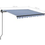  Tenda na ručno uvlačenje sa stupovima 3 5 x 2 5 m plavo-bijela | shoptok.hr