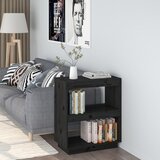 The Living Store Knjižna omara črna 60x35x71 cm trdna borovina - Knjižna Omara, (21431237) Cene