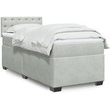 Maison Chic Box spring postelja - Vzmetna postelja z vzmetnico svetlo siva 100x200 cm žamet SL11949, (21896079) | Shoptok.si