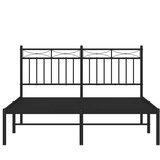  Metalni okvir za krevet s uzglavljem crni 135x190 cm | shoptok.hr