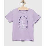 Columbia Otroška kratka majica Mirror Creek Short Sleeve Graphic Shirt vijolična barva