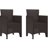  Vrtne stole 2 kosa Rjava Poli Rattan, (22015585) | Shoptok.si