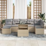 vidaXL set vrtne sofe od 8 dijelova s jastučićima bež poli ratan | shoptok.hr