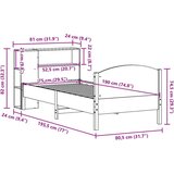  Krevet s regalom za knjige bez madraca bijeli 75x190cm borovina | shoptok.hr