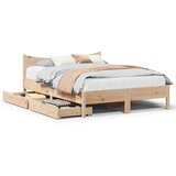 vidaXL Posteljni okvir s predali 140x200 cm borovina | Shoptok.si