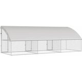  Kavez za piliće 3 pcs Srebrno 600 x 200 x 200 cm Cinkani čelik | shoptok.hr