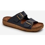 Kesi Lightweight, comfortable men's slippers with Inblu buckles dark blue | Shoptok.si