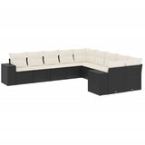  10-dijelni set vrtnih sofa s jastucima crni od poliratana | shoptok.hr