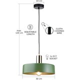  Luster na sajli HAKI 1xE27/60W/230V zelena/crna/sjajni hrom | Eponuda.com