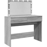  Toaletni stolić s LED svjetlima siva boja hrasta 100x40x120 cm | shoptok.hr