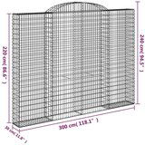  Obokane gabion košare 2 kosa 300x30x220/240 cm pocinkano železo, (20981938) | Shoptok.si