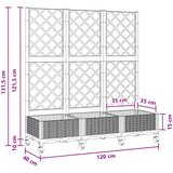 Vrtni saksija s rešetkom i kotačima Smeđa 120 x 40 x 131,5 cm | shoptok.hr