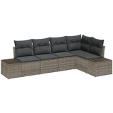 vidaXL Set Kauča od 5 Dijelova s Jastučićima Sivi Poli Ratan | shoptok.hr