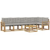 vidaXL Zunanja garnitura za sedenje 7 pcs Bela in svetlo siva, (5000281109) | Shoptok.si