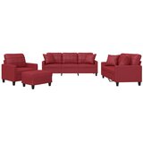  4-dijelni set sofa s jastucima boja vina od umjetne kože | shoptok.hr