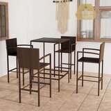 Poli Vrtna barska garnitura 5-delna poli ratan rjava | Shoptok.si