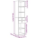 vidaXL Visoka omara rjavi hrast 40x42,5x185 cm inženirski les | Shoptok.si
