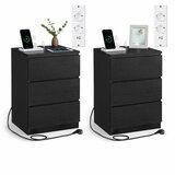 Songmics Nočna omarica 3 predali 35x40x59 cm Črna, (5000273691) | Shoptok.si