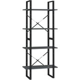Ormarić za knjige s 4 razine sivi 60x30x140 cm masivna borovina | shoptok.hr