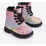 Boto Kids Sparkly Furry Lined Boots with Zipper Multicolor Saussa | Shoptok.si