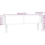 vidaXL Vzglavje z ušesi temno rjav 183x16x78/88 cm blago | Shoptok.si