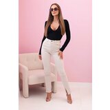 Kesi Włoski Women's bodysuit blouse with long sleeves and a deep neckline black | shoptok.hr