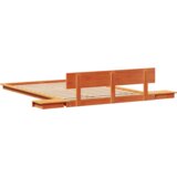  Krevetna platforma s noćnim ormarićima Vosak smeđa 120x200cm Čvrsto drvo | shoptok.hr