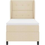 Box spring krevet s madracem Krema 90 x 190 cm tkanina - Krema 90 x 190 cm S gumbima | shoptok.hr