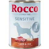 Rocco 5 + 1 gratis! Mokra pasja hrana Sensitive 6 x 400 g - Jagnjetina & riž