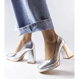 Gemre Silver high block heel pumps Mailly | Shoptok.si