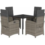  5-dijelni vrtni blagovaonski set sivi od poliratana Siva Dužina stola 80 cm | shoptok.hr