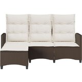 vidaXL Reclining Garden Sofa z blazinami v obliki črke L Brown | Shoptok.si