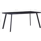  Blagovaonski stol crni 180 x 90 x 75 cm od kaljenog stakla | shoptok.hr