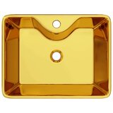 vidaXL umivaonik s otvorom za slavinu 48x37x13,5 cm keramički zlatni | shoptok.hr