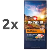 Ontario Adult Medium - bela riba in rjavi riž 2 x 12 kg | Shoptok.si