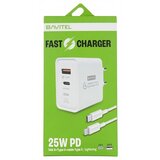 BAVITEL punjač 25W Usb A+ Type C + kabl Type C/ Lightning bela Cene