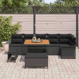  Sjedeća garnitura za vrt s jastukom s pohranom 9 pcs Crna | shoptok.hr