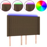  LED uzglavlje tamnosmeđe 147x16x118/128 cm od tkanine | shoptok.hr