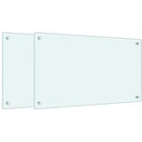  Kuhinjske zaštite od prskanja 2 kom bijele 70 x 40 cm staklene | Eponuda.ba