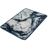 Chilai plavo-bijela prostirka za kupaonicu s motivom mramora Marble, 60 x 40 cm