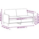  Dvosjed od tkanine svjetlosivi 140 cm | shoptok.hr