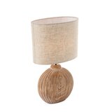 Honsel Smeđa/bež stolna lampa keramička s tekstilnim sjenilom (visina 39 cm) Tobse – Cijene
