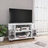 The Living Store ormarić s kotačima bijeli 80 x 40 x 45 cm konstruirano drvo | shoptok.hr