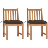 Maison Chic Vrtni stoli - Stol za vrt 2 kosa z blazinami trdna tikovina JS1425, (21878190) | Shoptok.si