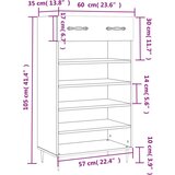  Omarica za čevlje črna 60x35x105 cm inženirski les, (20796033) | Shoptok.si