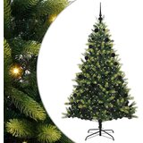vidaXL Umetno zložljivo božično drevo s 300 LED diodami Zelena 210 cm | Shoptok.si