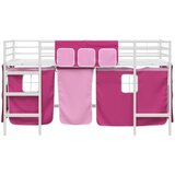  Krevet na kat za djecu s zavjesama Bijela i roza 90 x 200 cm | shoptok.hr